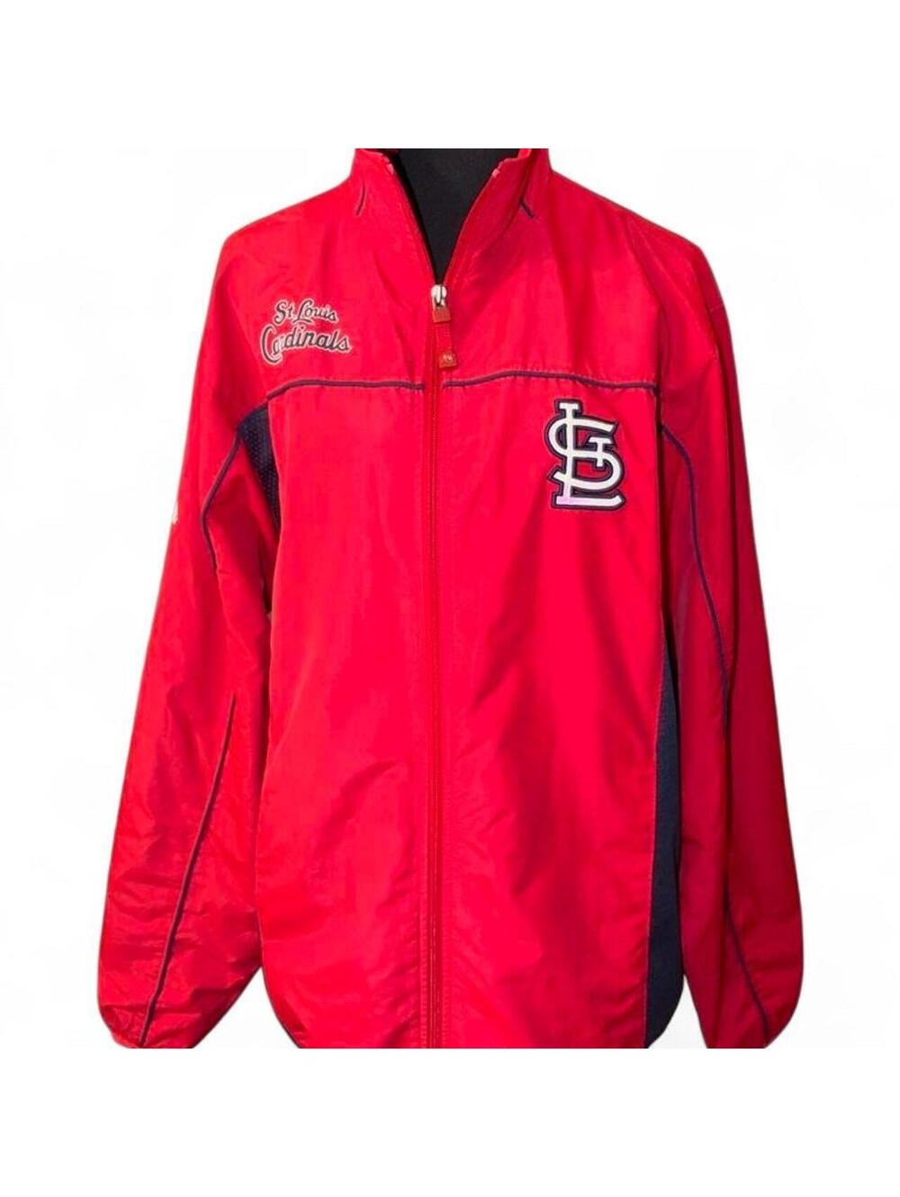 Majestic MLB Authentic Collection St. Louis Cardinals Full Zip Windbreaker - Med